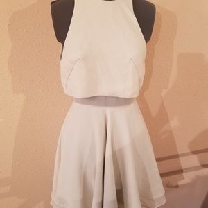 Asos off-white flowy skater crop dress